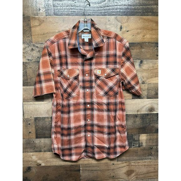 Carhartt Relaxed Fit Men's Short Sleeve Pearl Snap Size Small - Picture 1 of 5